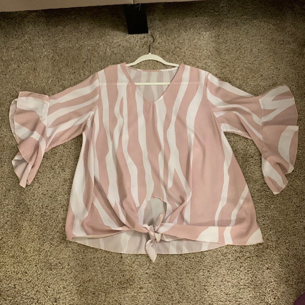 Pink stripe blouse